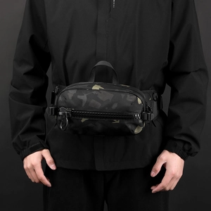 Sacoche banane tactique camouflage pour hommes avec fermetures éclair robustes