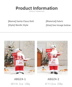 Detail of chef Santa Claus doll with Merry Christmas embroidery and red plaid clothing
