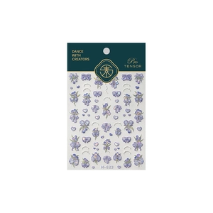 Pro TENSOR M-623 3D embossed lavender nail stickers with bows and floral patterns