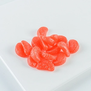 Realistic 2cm translucent red PVC mandarin orange segments for DIY craft materials