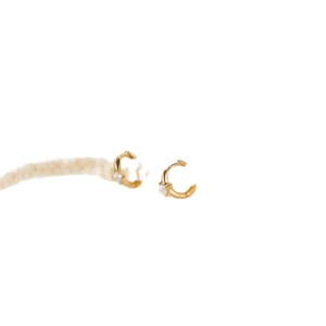 Classic gold plated hoop earrings with square zircon stone in a minimalist fashion design