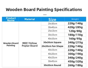 Detailed size and weight chart for Valentine wooden heart-shaped door and wall hanging signs