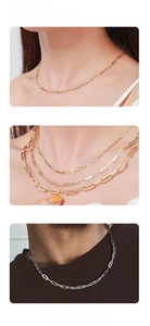 Detail of 14K gold plated paperclip chain showing rectangular links for DIY jewelry