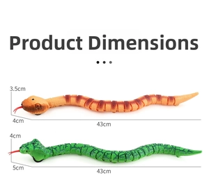 Misura dettagliata delle dimensioni dei serpenti giocattolo articolati in plastica da 43 cm