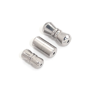 Macro detail of silver stainless steel magnetic clasps for jewelry necklaces and bracelets