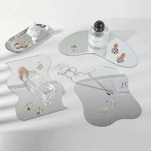 Irregular Acrylic Mirror Photography Props Jewelry Display Tray Aesthetic Desktop Decor Frameless Wave Cloud Shape