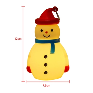 Veilleuse LED bonhomme de neige illuminée avec dimensions de 12cm de hauteur