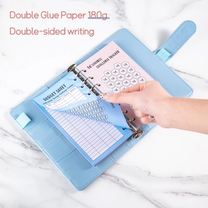 A6 light blue binder with 180g paper for 100 days money saving envelope challenge