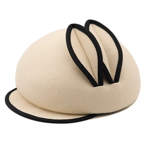 Japanese Cute Rabbit Ears Cotton Hat For Women Autumn Winter Retro Streetwear Beret Fashion Baseball Cap Peaked Hat