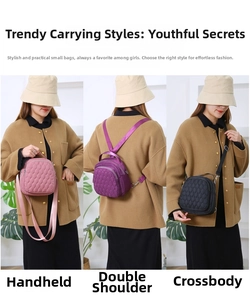 Three-way quilted nylon mini bag shown in crossbody, handbag and backpack styles