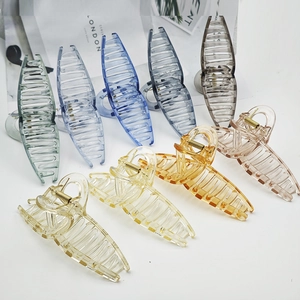 Set of large translucent colorful shark hair claws in minimalist acrylic design