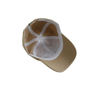 Kids khaki cotton baseball cap with WEST embroidery and soft crown for outdoor wear