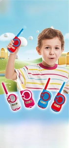 Kids walkie talkie set in four bright colors for indoor and outdoor interactive fun