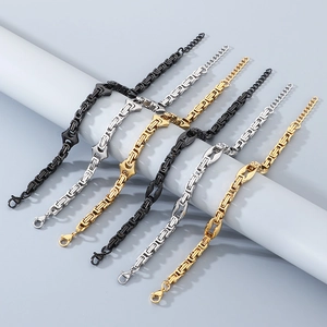 Bracelet Chaîne Byzantine Pour Hommes Acier Inoxydable Bijoux Punk Style Hip Hop Pour Unisexe