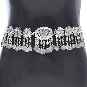Bohemian Metal Waist Chain Belt Hollow Butterfly Tassel Coin Belly Dance Jewelry Ethnic Vintage For Women