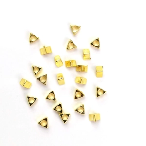 14k gold filled geometric triangle and cube beads for DIY jewelry making accessories