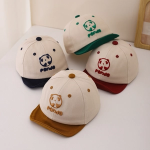 Baby Baseball Cap Cotton Panda Embroidery Soft Brim Adjustable Sun Hat For Toddlers Boys Girls