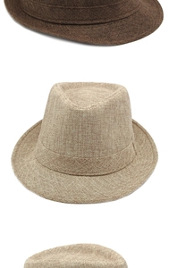 Close-up of vintage summer fedora hats showing breathable textured weave in coffee and beige