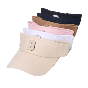 Damen Baumwolle Sonnenblende Hut Buchstabe B Bestickt Oben Offen Sommer Sport Verstellbar Outdoor Mode