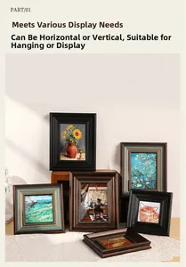 Detail of vintage art frames showing dual-use wall hanging and tabletop display
