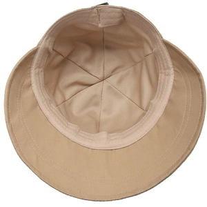 Beige breathable sun hat with quick-dry mesh lining and wide brim for outdoor sun protection