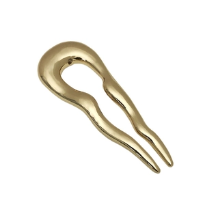 Elegant gold U-shaped wavy hair pin minimalist metal hair fork for women hair styling