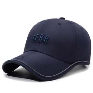 Navy blue quick-dry baseball cap with JFBR 3D embroidery and grey trim detailing