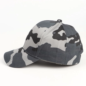 Classic cotton camouflage baseball cap in grey and black shades for outdoor sports wear