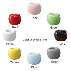 Mini ceramic toothbrush holders in 8 colors including pink, red, green, and blue