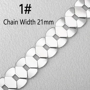 Heavy metal style 21mm wide silver stainless steel link chain for DIY jewelry crafts