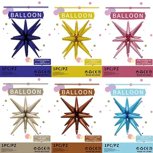 22 inch starburst foil balloons in multiple metallic colors for party decorations