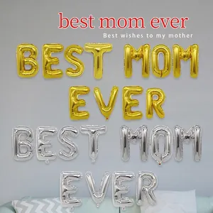 Best Mom Ever Letter Balloons Aluminum Foil Metallic Mother's Day Party Decorations