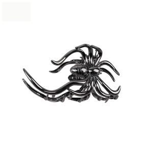 Pince à cheveux araignée en métal noir gothique avec une finition brillante pour Halloween