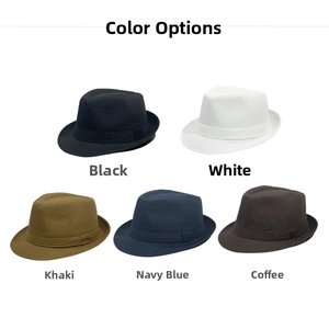 Nuancier de chapeaux fedora classiques en noir, blanc, khaki, marine et café