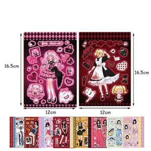 Mocha girl fashion stickers set with dark sweetheart and lolita style anime characters