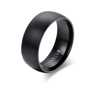 Schwarzer Titan Ring Für Herren Matt Gebürstet Schlichtes Band Mode Schmuck Accessoire