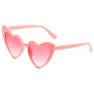Occhiali da sole alla moda rosa a forma di cuore con lenti sfumate stile vintage