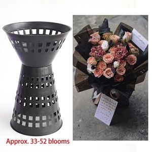 Black double-layer funnel plastic flower stand for 33-52 stems large bouquets