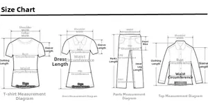 Detailed size guide with measurement instructions for striped long sleeve pullover tops