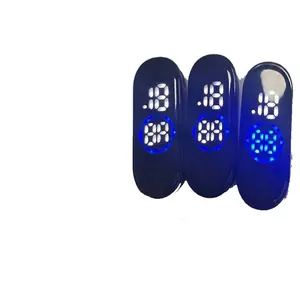 Waterproof LED digital display module for wristbands with white and blue glowing lights