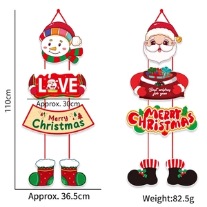 Dimensions détaillées pour les décorations de Noël suspendues Père Noël et bonhomme de neige