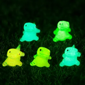 Luminous resin mini lizard figurines for micro landscape decoration in 5 vibrant colors