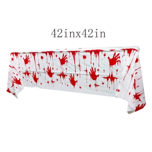 Halloween bloody handprint tablecloth 42x42 inches for scary party horror decor
