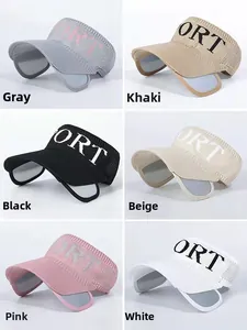 Detail of six colors of knitted sun visors with retractable side lenses for sports