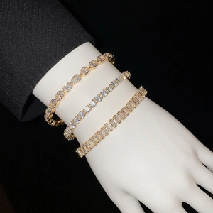 Luxury Zirconia Tennis Bracelet For Women Gold Silver Plated Geometric Crystal Adjustable Bracelet Wedding Jewelry Gift