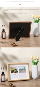 Detail of Nordic wooden photo frame showing dual-frame design and natural wood texture
