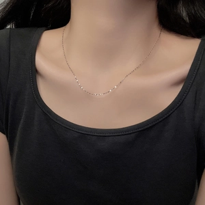 Minimalist Stainless Steel Square Link Chain Necklace For Women Thin Versatile Clavicle Chain Basic Elegant Jewelry Gift