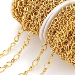 Stainless Steel Jewelry Making Chain Links For DIY Necklace Bracelet Oval Geometric Smooth Textured Hippie Style