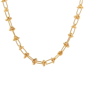 Goldene Gliederkette im Knotendesign mit hochwertigem Metallfinish im Punk-Stil
