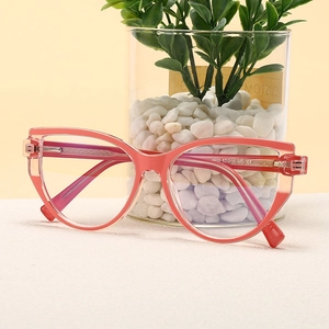 Fashion Cat Eye Glasses Frame PC Metal Anti Blue Light Vintage Optical Eyewear For Women
